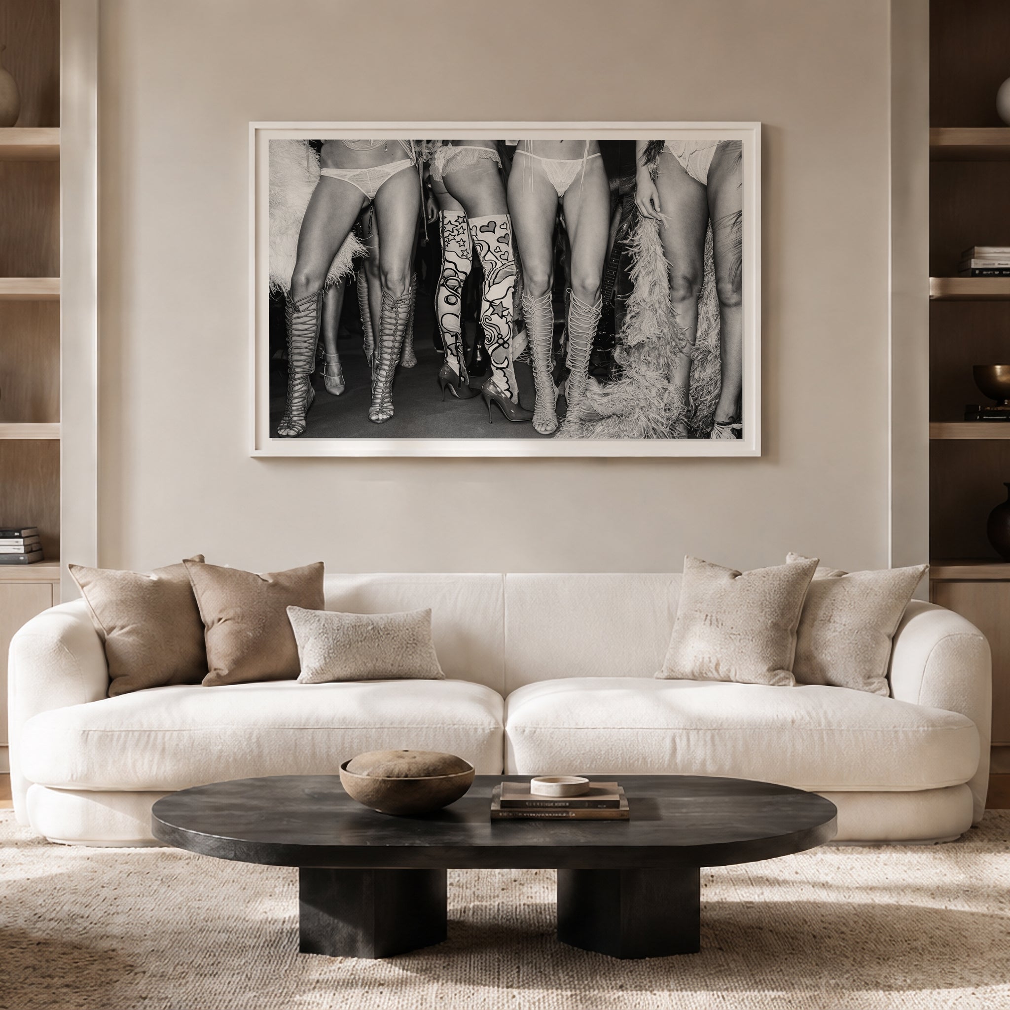 Backstage At VS, Black & White Framed Print | Leisure Piece