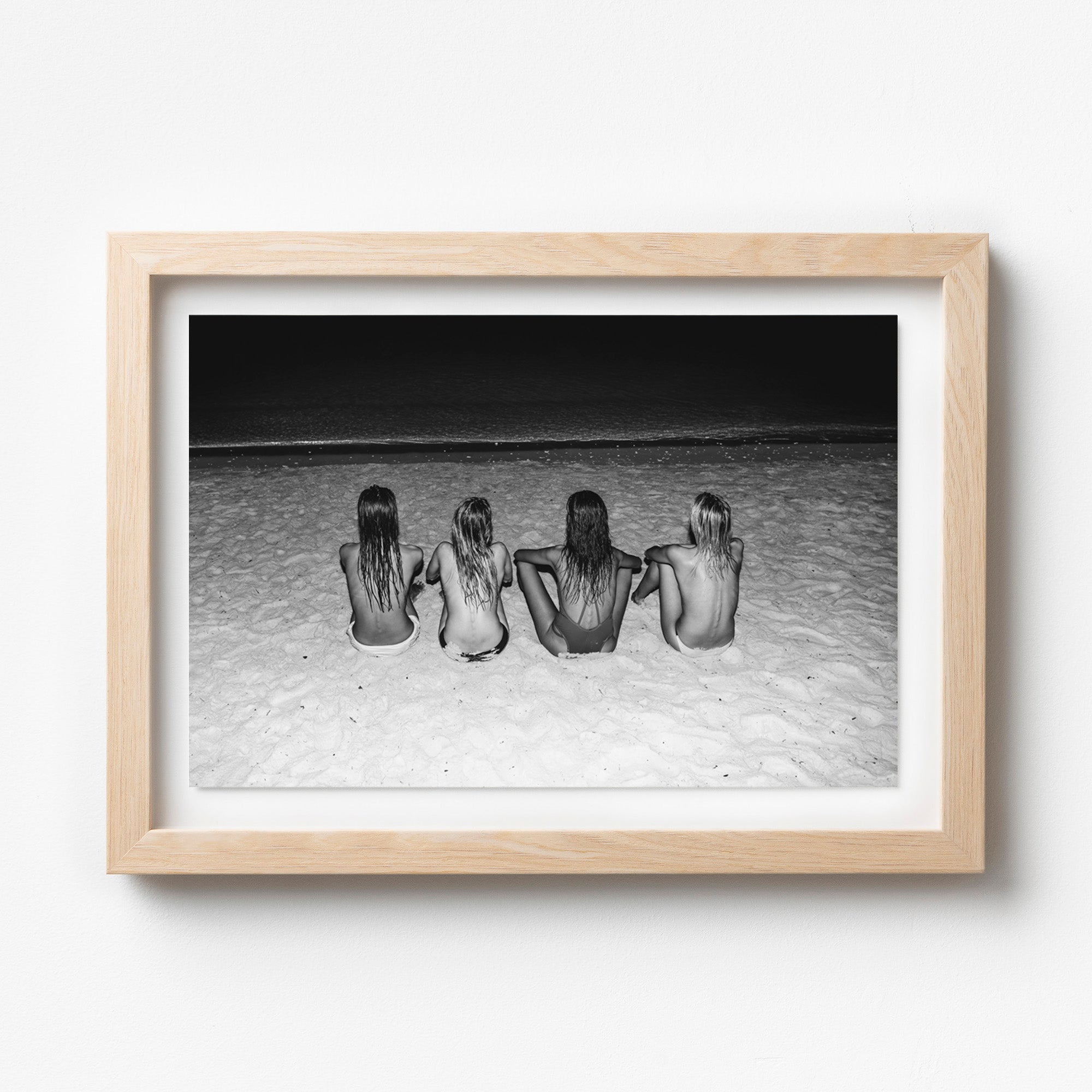 Midnight Sisters, Black & White Framed Print | Leisure Piece