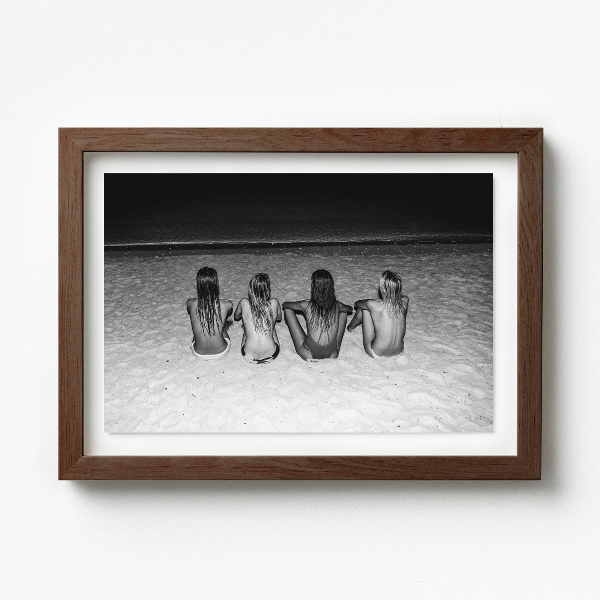 Midnight Sisters, Black & White Framed Print | Leisure Piece