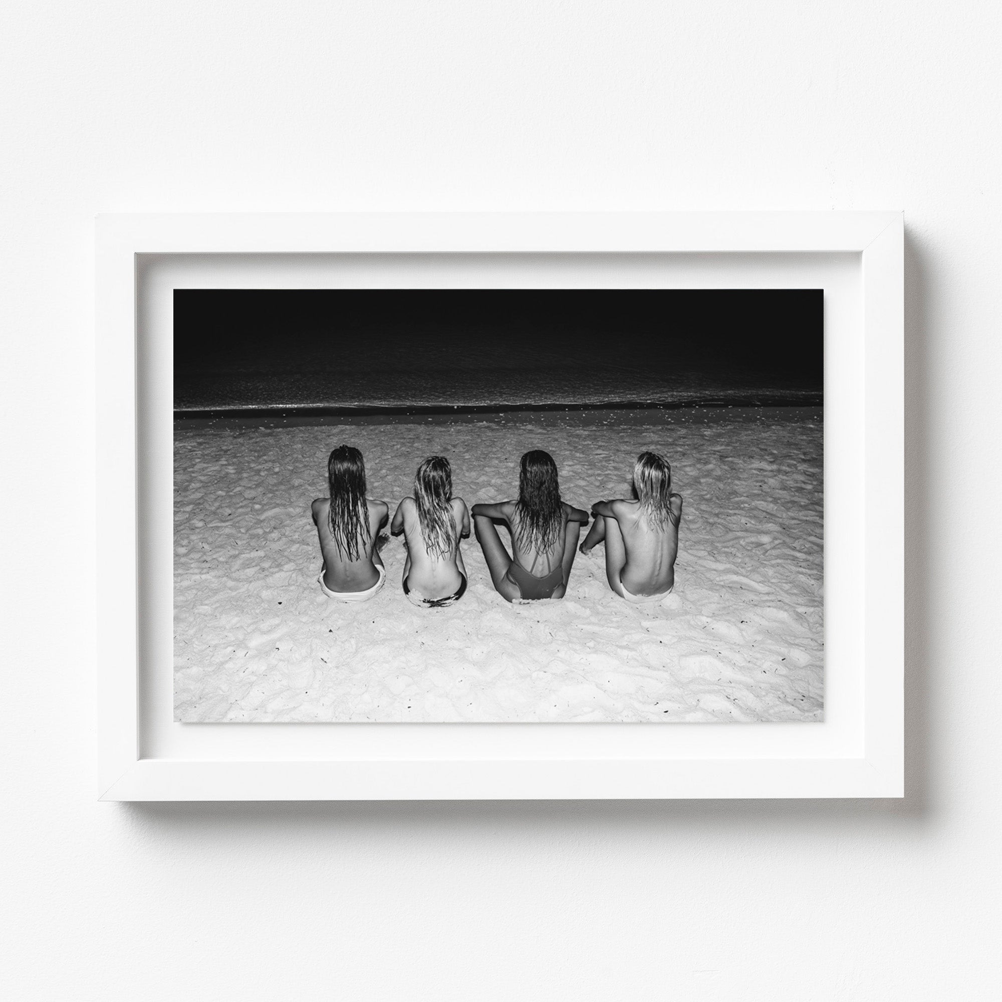 Midnight Sisters, Black & White Framed Print | Leisure Piece
