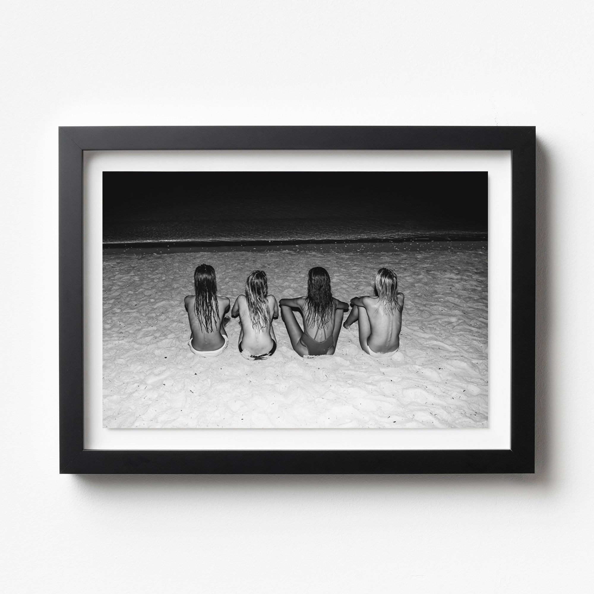 Midnight Sisters, Black & White Framed Print | Leisure Piece