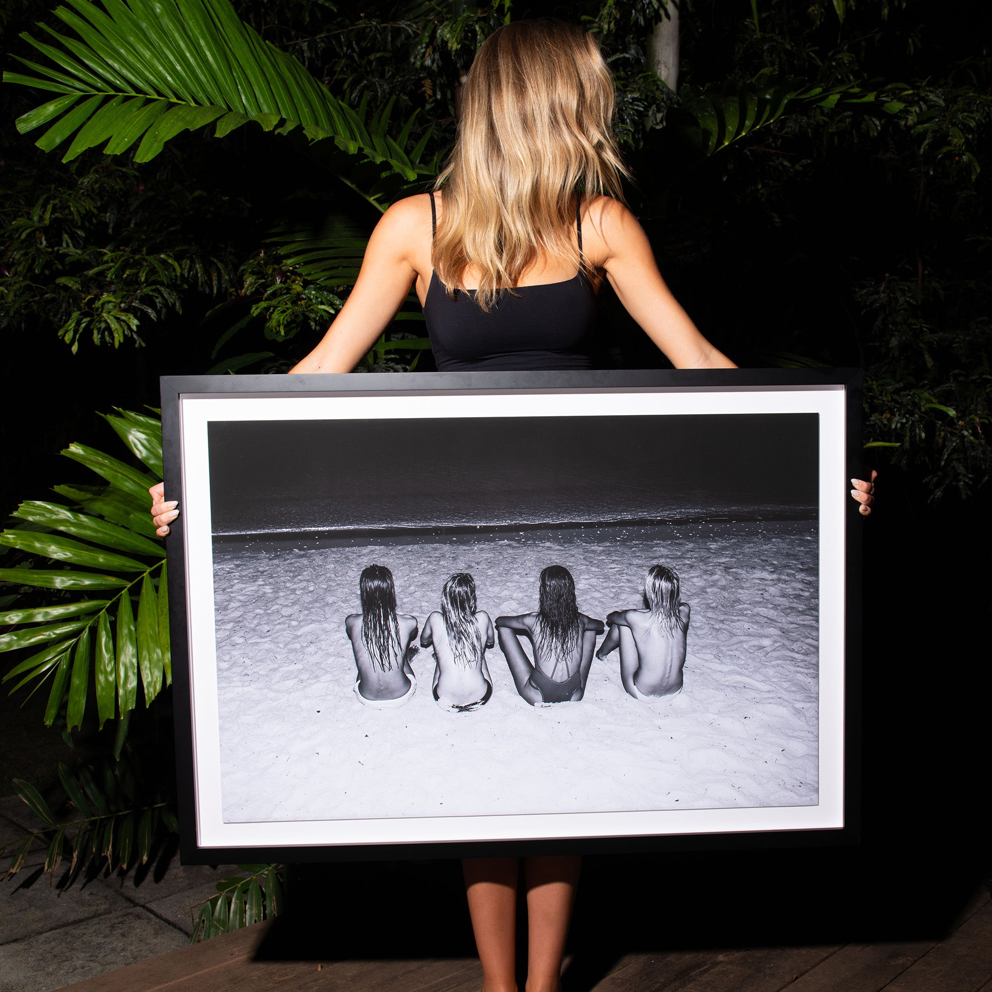 Midnight Sisters, Black & White Framed Print | Leisure Piece