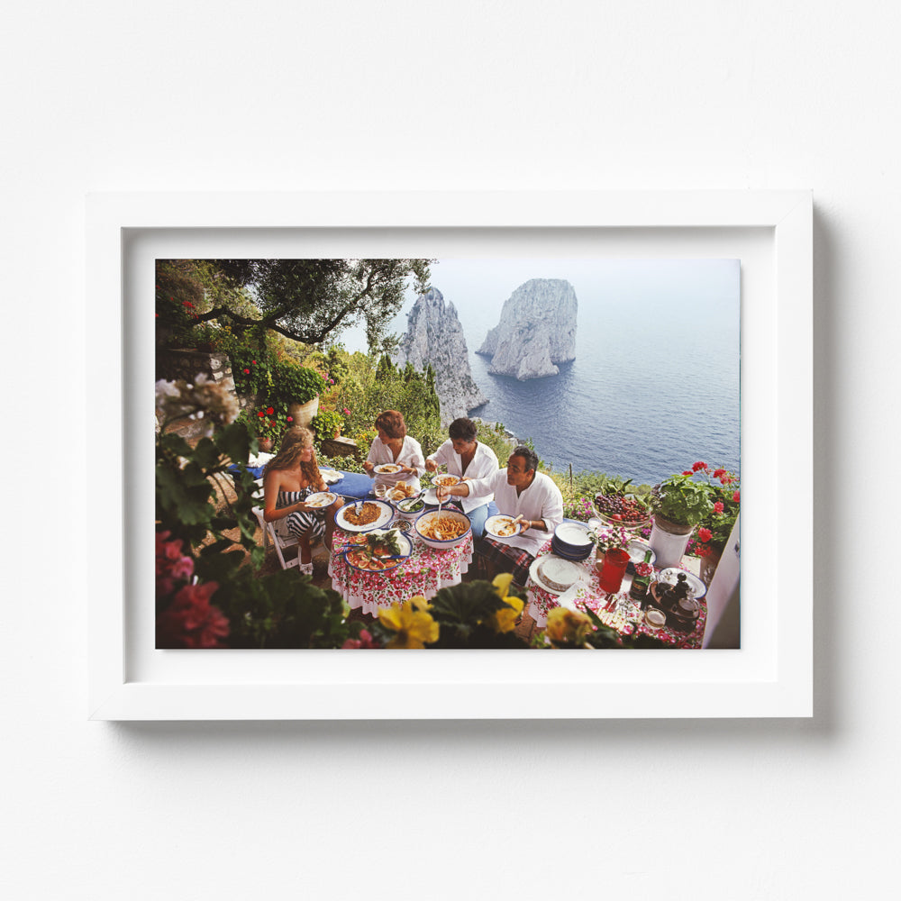 Premium Framed Print - Dining Al Fresco On Capri by Slim Aarons
